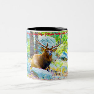 Tasse 2 Couleurs Bonjour Noël Grand-père Hunter Gatherer