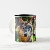 Tasse 2 Couleurs Bonjour Noël Grand-père Hunter Gatherer (Devant gauche)