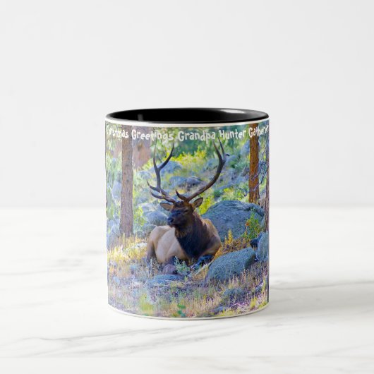 Tasse 2 Couleurs Bonjour Noël Grand-père Hunter Gatherer (Centre)