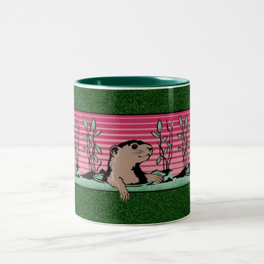 Tasse 2 Couleurs Bonjour, Ombre de Groundhog - (Centre)