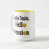 Tasse 2 Couleurs Bonjour pension de retraite (Devant gauche)