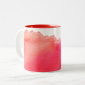 Tasse 2 Couleurs Bonjour soleil café citation rouge (Devant gauche)