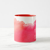 Tasse 2 Couleurs Bonjour soleil café citation rouge (Centre)