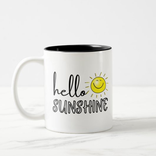 Tasse 2 Couleurs Bonjour Sunshine printemps été (Gauche)
