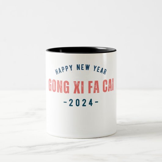 Tasse 2 Couleurs Bonne année 2024 en chinois (Centre)