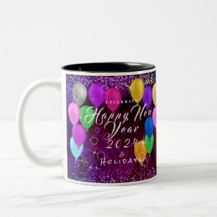 Tasse 2 Couleurs Bonne année Ballons Entreprise