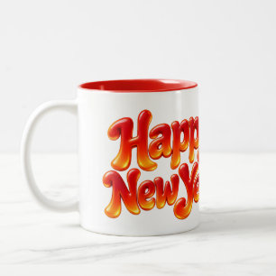 Tasse 2 Couleurs Bonne année Feu Élément Fantaisie Motif Impression