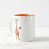 Tasse 2 Couleurs Bonne Giraffe Whimsical Boire Café (Devant gauche)