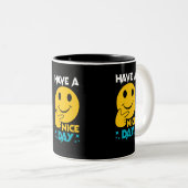 Tasse 2 Couleurs Bonne Journée Emoji (Devant droit)