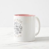 Tasse 2 Couleurs Bonne musique Bonne vie (Devant droit)