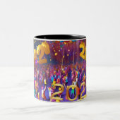 TASSE 2 COULEURS BONNE NOUVELLE ANNÉE 2025 (Centre)