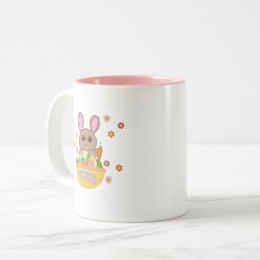 Tasse 2 Couleurs Bonne Pâques À Chaque Lapin (Devant gauche)