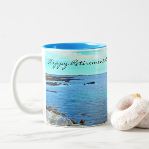 Tasse 2 Couleurs Bonne retraite Vivid Ciel bleu et photo Océan