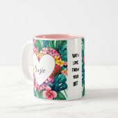 Tasse 2 Couleurs Bonne Saint-Galentin Coeur hawaïen (Devant gauche)