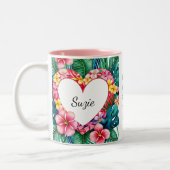 Tasse 2 Couleurs Bonne Saint-Galentin Coeur hawaïen (Gauche)