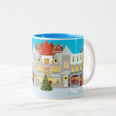 Tasse 2 Couleurs Bonne ville de Noël & Snowman (Devant droit)