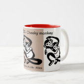 Tasse 2 Couleurs BONOBOS - Singe Cheeky - Faune Afrique (Devant droit)