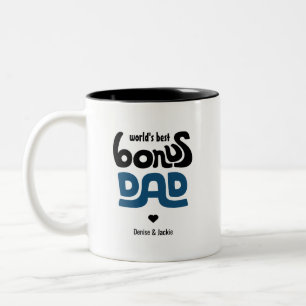 Tasse 2 Couleurs Bonus Papa Dessin Bleu et Noir