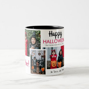 Tasse 2 Couleurs Boo citrouille jack-o-lanterne Halloween Collage p