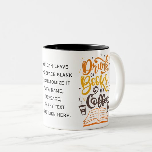 Tasse 2 Couleurs Book Lover, Reader, Don pour Booknerd (Devant droit)