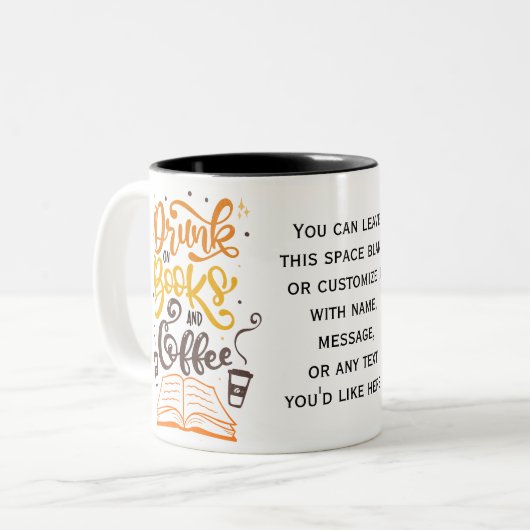Tasse 2 Couleurs Book Lover, Reader, Don pour Booknerd (Devant gauche)