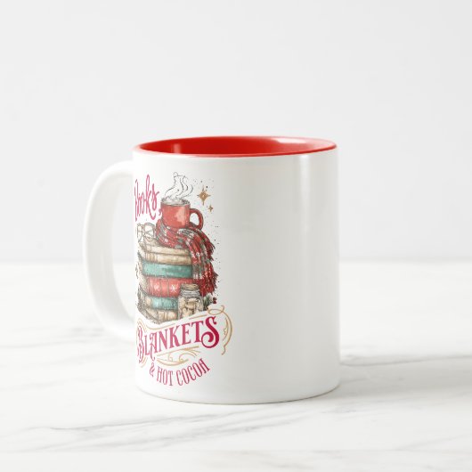 Tasse 2 Couleurs Books Blankets and Hot Cocoa (Devant gauche)