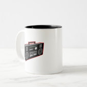Tasse 2 Couleurs Boombox des années 1980 (Devant gauche)