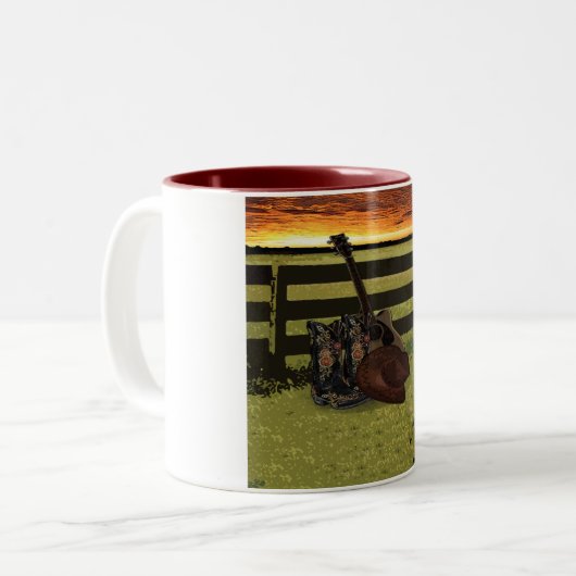 Tasse 2 Couleurs Boots de Cowboy (Devant gauche)