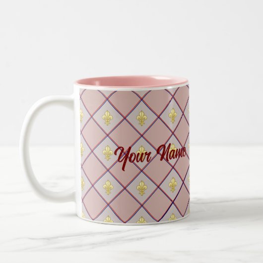 Tasse 2 Couleurs Bordeaux fleur-de-lis cup (Gauche)