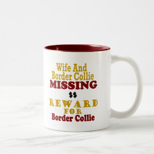 Tasse 2 Couleurs Border collie et récompense absente d'épouse pou