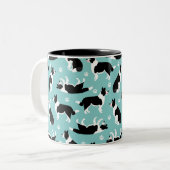 Tasse 2 Couleurs Bordure Collie et Empreinte de patte (Devant gauche)