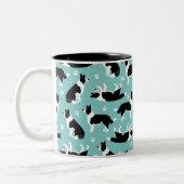 Tasse 2 Couleurs Bordure Collie et Empreinte de patte (Gauche)