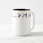 Tasse 2 Couleurs Bordure sur mesure des colibris (Devant droit)