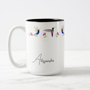 Tasse 2 Couleurs Bordure sur mesure des colibris