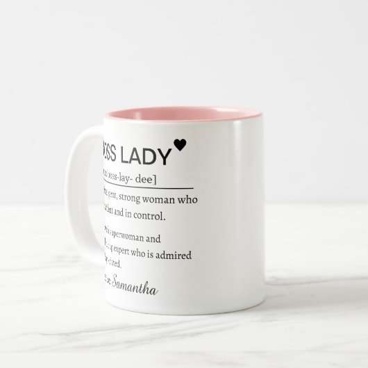 Tasse 2 Couleurs Boss Lady Definition Personalized Name (Devant gauche)