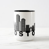 Tasse 2 Couleurs Boston Skyline Silhouette  (Centre)