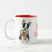 Tasse 2 Couleurs Boston Terrier Heart Mom (Gauche)