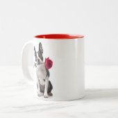Tasse 2 Couleurs Boston Terrier Love (Devant gauche)