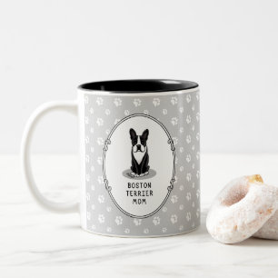 Tasse 2 Couleurs Boston Terrier Mom (noir) - Chien mignon