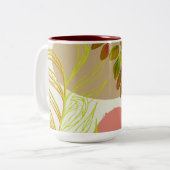 Tasse 2 Couleurs Botanique Boho jaune vert (Devant gauche)