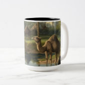 Tasse 2 Couleurs Botanique : dromadaires dans la jungle près d'une (Devant droit)