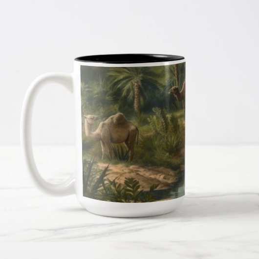 Tasse 2 Couleurs Botanique : dromadaires dans la jungle près d'une (Gauche)