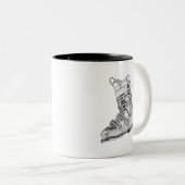 Tasse 2 Couleurs Botte de ski (Devant droit)