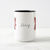 Tasse 2 Couleurs Botte rousse Country Script personnalisé (Centre)