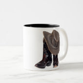 Tasse 2 Couleurs Bottes et casquette de cowboy (Devant droit)