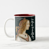 Tasse 2 Couleurs Botticelli Nymph Portrait Peinture Art (Gauche)