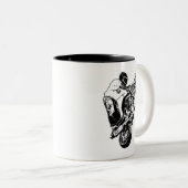 Tasse 2 Couleurs Bouchon de café de moto (Devant droit)