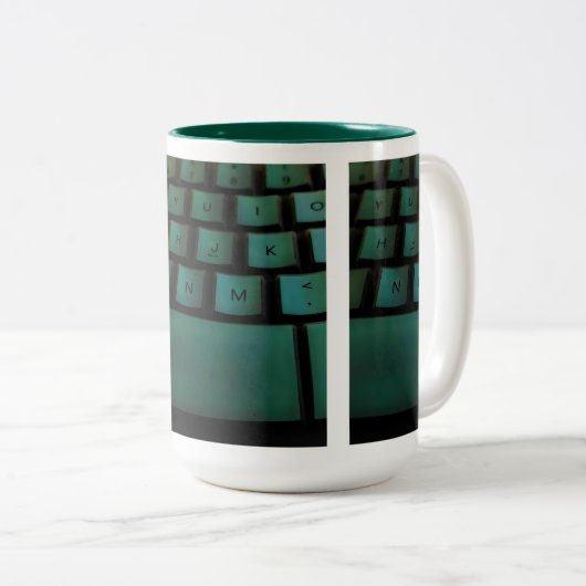 Tasse 2 Couleurs Bouchon de clavier vert (Devant droit)
