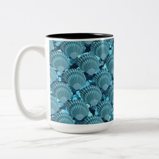 Tasse 2 Couleurs Bouchon de coquillage turquoise (Gauche)