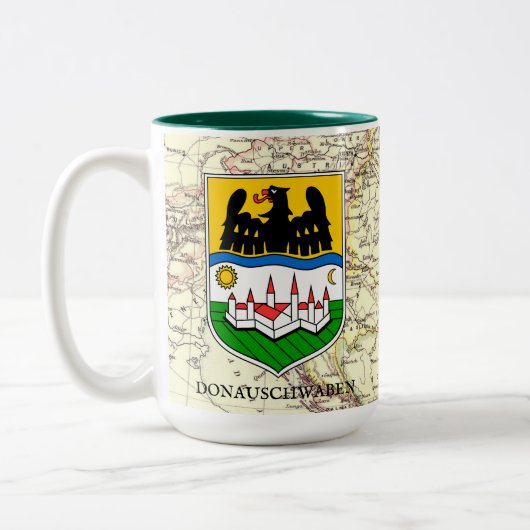 Tasse 2 Couleurs Bouclier Donauschwaben avec bouchon de carte (Gauche)